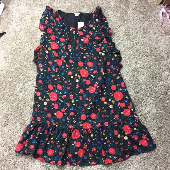 J.Crew Floral Printed Flutter Dress M - Picture 4 of 8